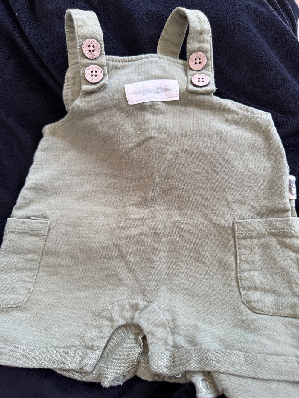 Rabbit and Bear Olive Green Cotton Kids Overalls